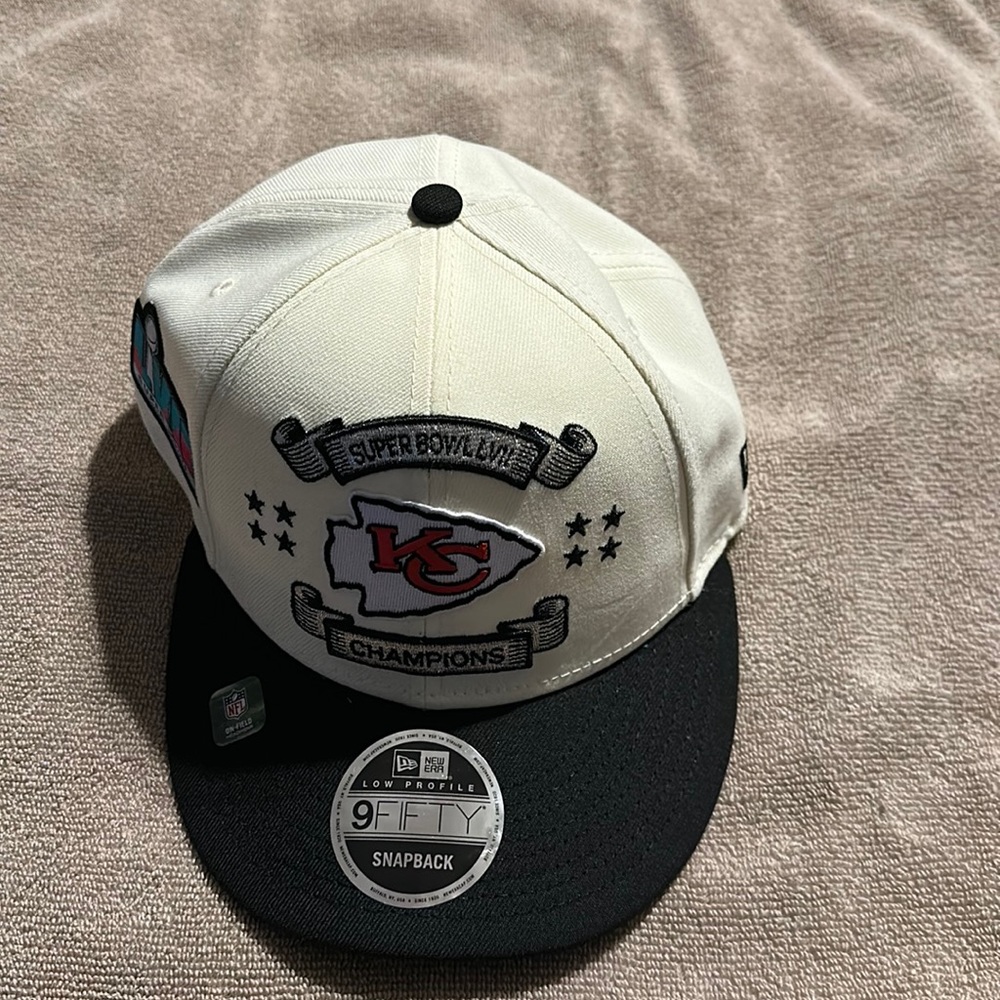 Brand new Super Bowl, Kansas City, champions, off-white, and black